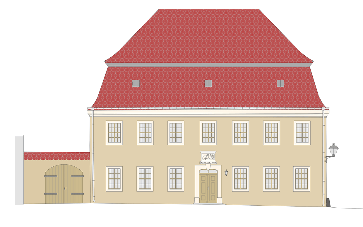 Umbau und Sanierung barocker Gasthof zum Wohngebäude in Mühlberg/Elbe